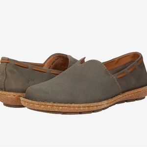BORN Naya leather slip ons. Size 8 Cork and rubber soles for stylish comfort